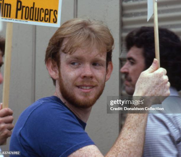 Actror John Wamsley attends SAG and AFTRA Actors On Strike in circa 1980 in Los Angeles, California.
