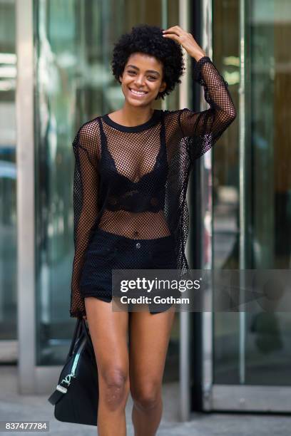 Model Alecia Morais attends call backs for the 2017 Victoria's Secret Fashion Show in Midtown on August 22, 2017 in New York City.