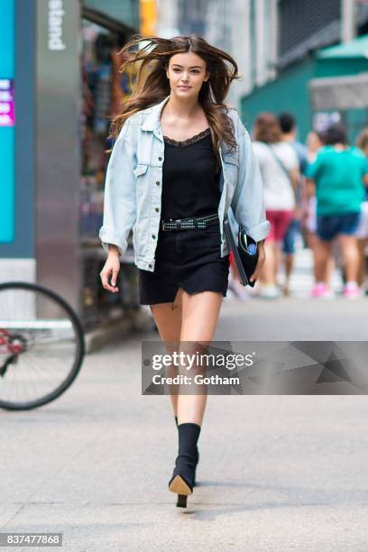 Model Ava Adams attends call backs for the 2017 Victoria's Secret Fashion Show in Midtown on August 22, 2017 in New York City.