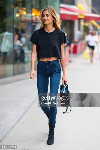 Model Nadja Bender attends call backs for the 2017 Victoria's Secret Fashion Show in Midtown on August 22, 2017 in New York City.