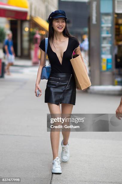 Model Xim Xie attends call backs for the 2017 Victoria's Secret Fashion Show in Midtown on August 22, 2017 in New York City.