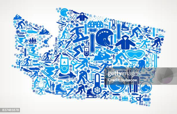 washington winter sport fun vector graphic - washington winter stock illustrations