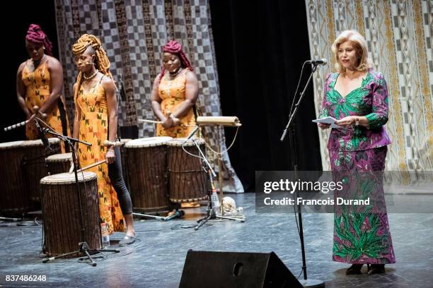 First Lady of Ivory Coast Dominique Folloroux-Ouattara attends the 10th Angouleme French-Speaking Film Festival on August 22, 2017 in Angouleme,...