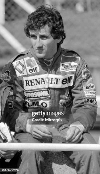 European Grand Prix-1st practice day.Alain Prost. September 1983.