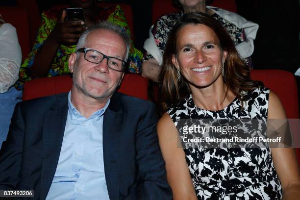 General Delegate of the Cannes Film Festival Thierry Fremaux and Aurelie Filippetti attend the 10th Angouleme French-Speaking Film Festival : Opening...