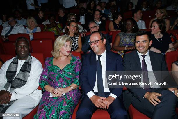 Minister of Culture of "Cote d'Ivoire", Maurice Kouakou Bandaman, First lady of "Cote d'Ivoire", Dominique Ouattara, Former French President,...