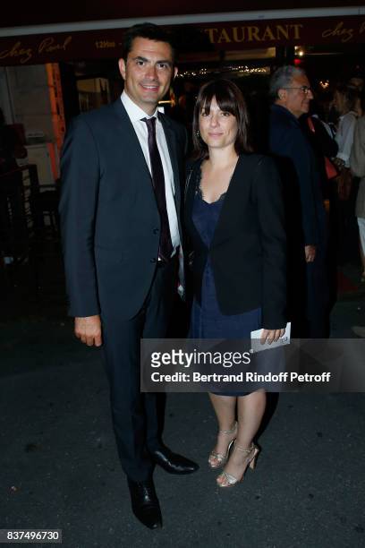 Mayor of Angouleme Xavier Bonnefont and his wife Fanny attend the 10th Angouleme French-Speaking Film Festival : Dinner after the Opening Ceremony on...
