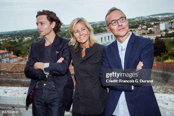 Singer Raphael, Claire Chazal and Philippe Besson attend the Jury photocall during the 10th Angouleme French-Speaking Film Festival on August 22,...