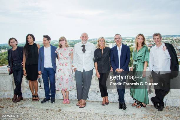 Jury president, US actor and director John Malkovich , poses with jury members French singer Raphael, French actress Stefi Celma, Canal Plus Cinema...