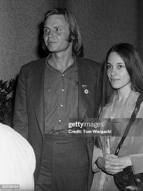 Jon Voight and Marcheline Bertrand at "Stars for McGovern" benefit fundraiser on June 14, 1972 in New York City.