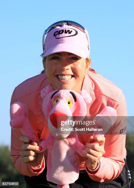 Player Paula Creamer poses for a portrait prior to the start of the ADT Championship at the Trump International Golf Club on November 19, 2008 in...