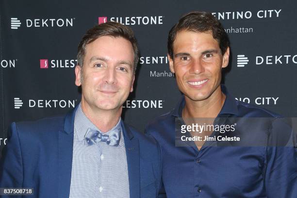 Massimo Ballucchi and Rafael Nadal attends an exclusive cocktail event with Cosentino at Cosentino City Manhattan on August 22, 2017 in New York City.
