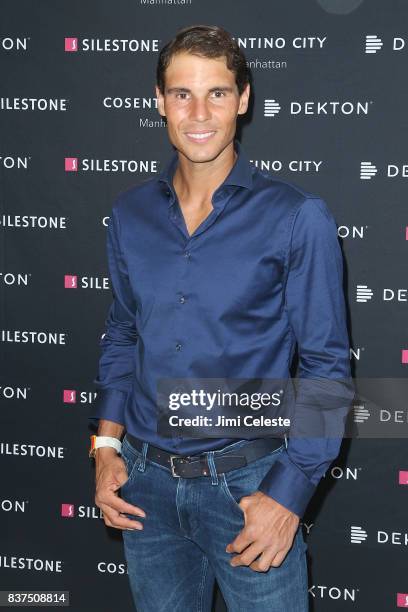 Rafael Nadal attends an exclusive cocktail event with Cosentino at Cosentino City Manhattan on August 22, 2017 in New York City.