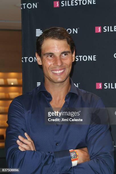 Rafael Nadal attends an exclusive cocktail event with Cosentino at Cosentino City Manhattan on August 22, 2017 in New York City.