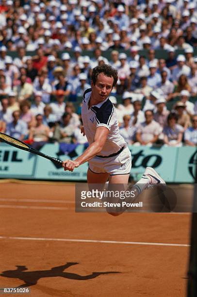 John McEnroe playing Ivan Lendl in the men's singles final of the Tournoi de Roland-Garros , at the Stade Roland Garros, Paris, June 1984. Lendl won...