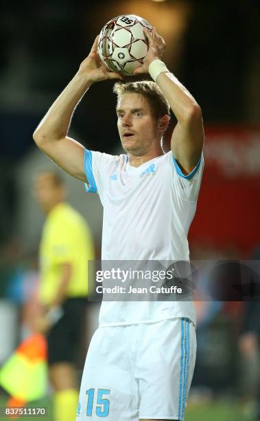 Tomas Hubocan of OM during the UEFA Europa League third qualifying round second leg match between KV Oostende and Olympique de Marseille at Versluys...