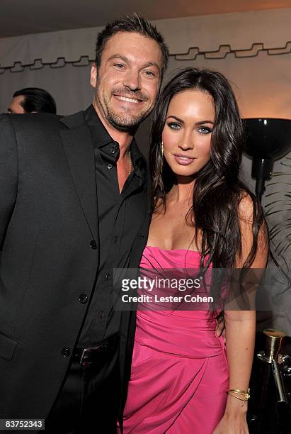 Actor Brian Austin Green and actress Megan Fox attend the GQ Men of the Year party held at the Chateau Marmont Hotel on November 18, 2008 in Los...