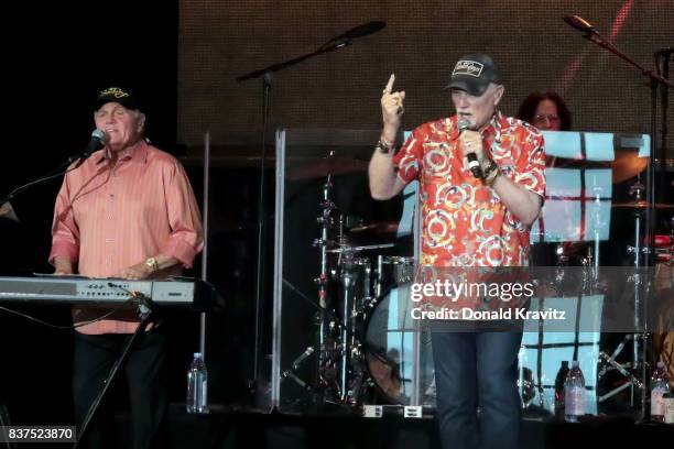 Bruce Johnston and Mike Love of the Beach Boys perform at The Music Pier on August 22, 2017 in Ocean City, New Jersey.