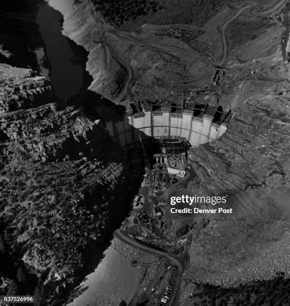 Flaming Gorge Dam Two - Thirds Completed Its 91 - mile reservoir will hold 4 million acre feet of water. Credit: The Denver Post