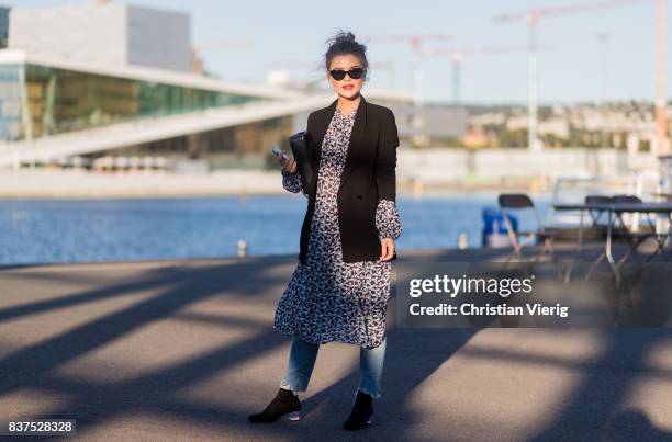 Gine Margrethe outside Tom Wood on August 22, 2017 in Oslo, Norway.