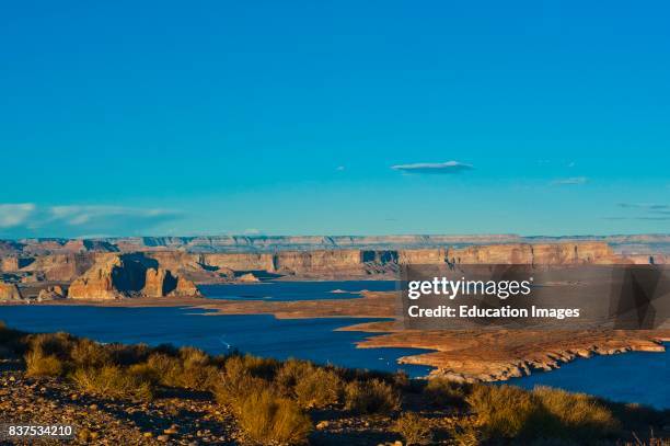 North America, USA, Arizona, Page, Lake Powell Vistas, and Antelope Island From Wahweap Overlook.
