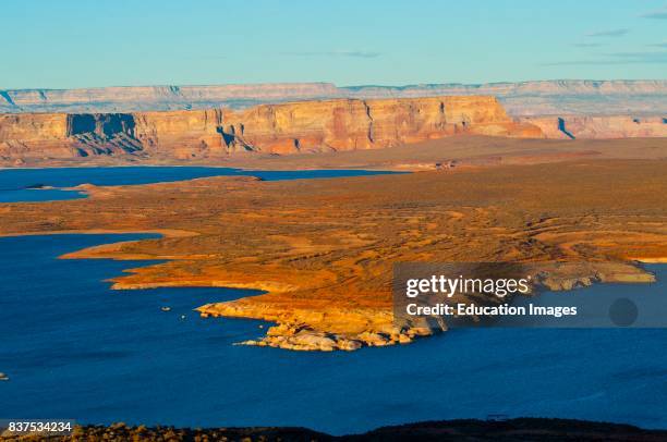 North America, USA, Arizona, Page, Lake Powell Vistas, and Antelope Island From Wahweap Overlook.
