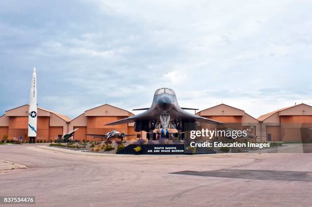 North America, USA, South Dakota, Box Elder, Ellsworth Air Force Base, Air & Space Museum, B-1B Lancer Bomber and ICBM Minuteman-II.