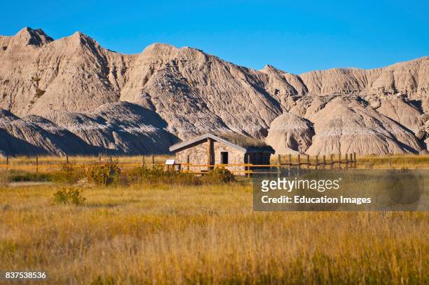 North America, USA, Nebraska, Crawford, Toadstool Geologic Park, Pioneer Sod House, Interior.