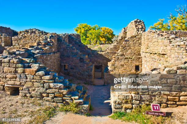 North America, USA, New Mexico, Aztec, Aztec Ruins National Monument, West Ruin with over 500 rooms and three stories.
