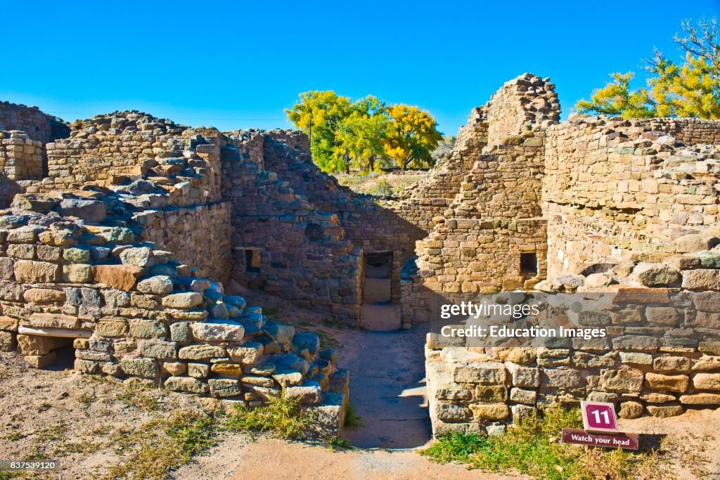 New Mexico, Aztec, Aztec Ruins National Monument, West Ruin with over 500 rooms and three stories