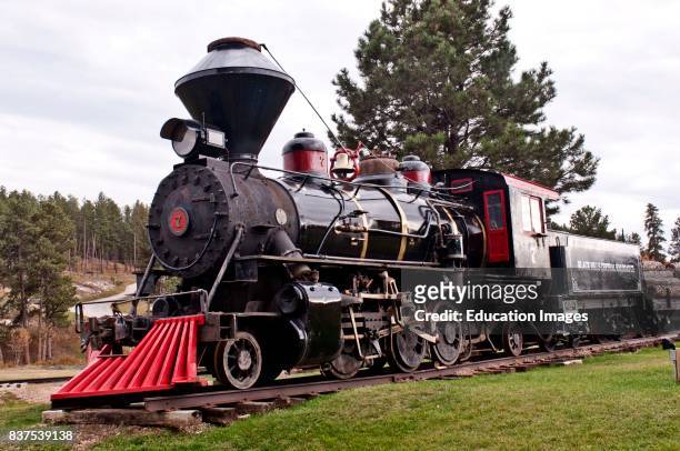 North America, USA, South Dakota, Hill City, 1880 train Steam Locomotive.