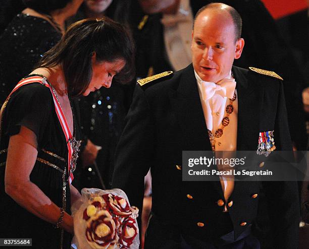 Princess Caroline of Hanover, Prince Albert II of Monaco attend the Opera Gala evening as part of Monaco's National Day celebrations on November 19...