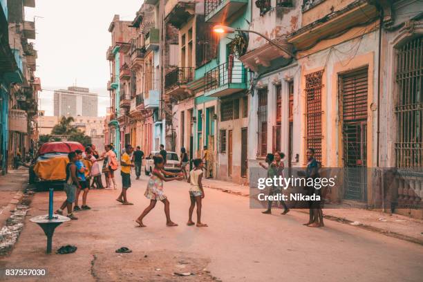 streets of old havana, cuba - street child stock pictures, royalty-free photos & images