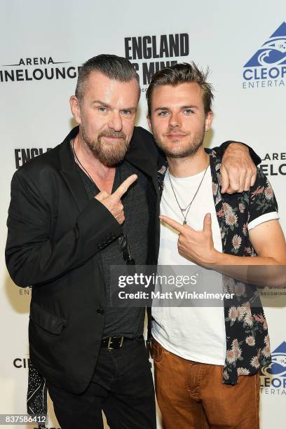 Guitarist Billy Duffy and actor Adam Lawrence attends the screening of "England Is Mine" at The Montalban on August 22, 2017 in Hollywood, California.