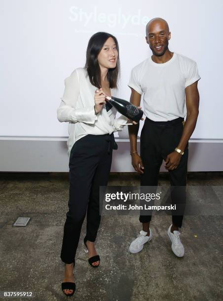 Mary Tung and Jae Joseph attend StyleGlyde App launch at Tumblr HQ on August 22, 2017 in New York City.