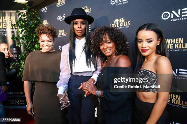 Tisha Campbell, Tasha Smith, Vanessa Bell Calloway and Bianca Lawson attend the LA premiere of TV One's "When Love Kills" at Harmony Gold on August...