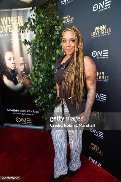 Personality Briana Latrise attends the LA premiere of TV One's "When Love Kills" at Harmony Gold on August 22, 2017 in Los Angeles, California.