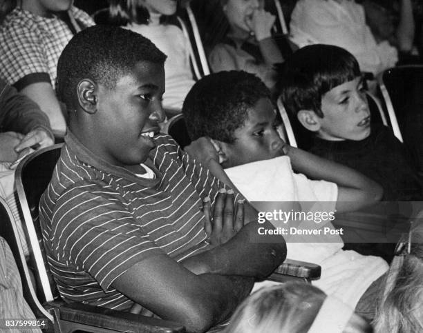 Greg Reed, Johnny DeLeon and Brad McClain, left to right, all sixth graders at Ashley Elementary, concentrate on the snipe hunt providing the climax...