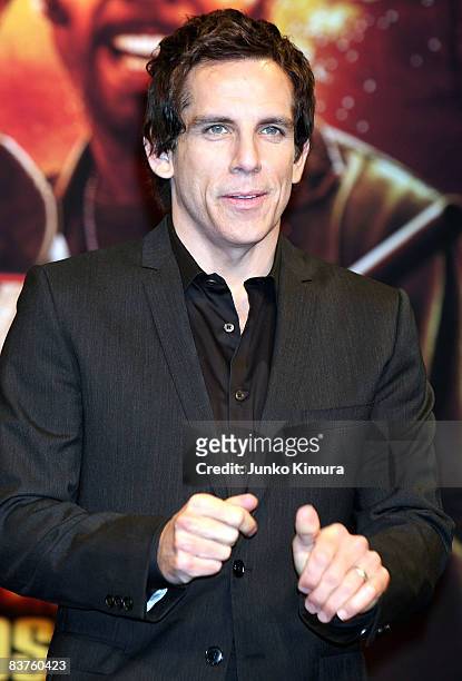 Actor Ben Stiller attends the "Tropic Thunder" press conference at Peninsula Tokyo on November 20, 2008 in Tokyo, Japan. The film will open on...