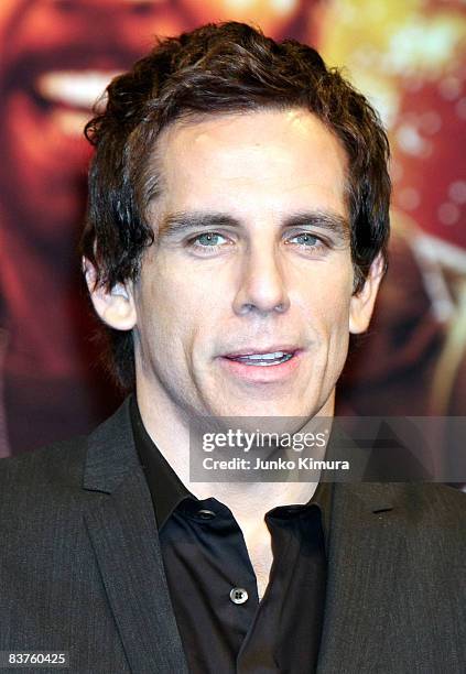 Actor Ben Stiller attends the "Tropic Thunder" press conference at Peninsula Tokyo on November 20, 2008 in Tokyo, Japan. The film will open on...