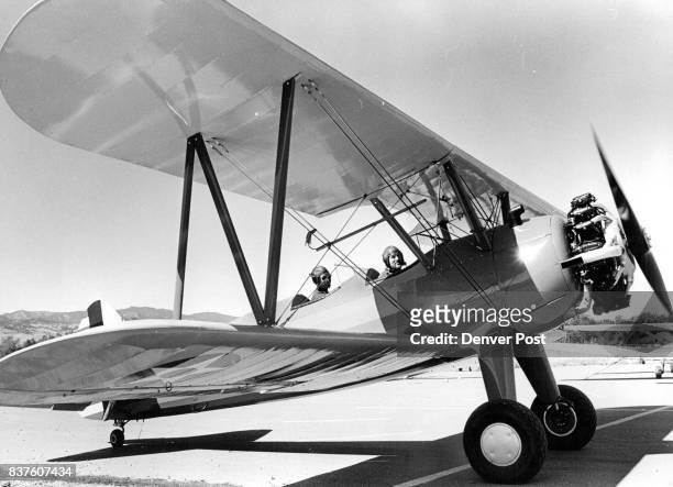 This PT Stearman Biplane was Manufactured in 1944 For The U.S. Army Corps In the back seat is Tom Hoselton, manager of the firm. In the front is...