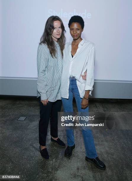 Ashley Owens and Roshni Copriz attend StyleGlyde App launch at Tumblr HQ on August 22, 2017 in New York City.