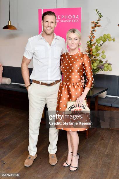 Brooks Laich and Julianne Hough attend Nina Dobrev celebrates the harper by Harper's BAZAAR September Issue with an Event Presented By Sephora In LA...