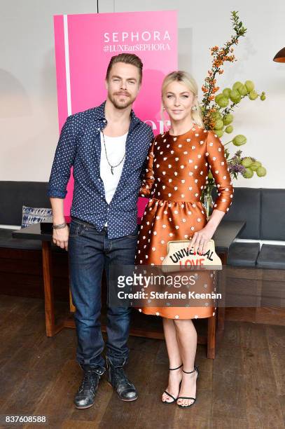 Derek Hough and Julianne Hough attend Nina Dobrev celebrates the harper by Harper's BAZAAR September Issue with an Event Presented By Sephora In LA...