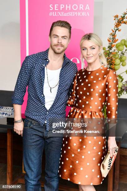 Derek Hough and Julianne Hough attend Nina Dobrev celebrates the harper by Harper's BAZAAR September Issue with an Event Presented By Sephora In LA...