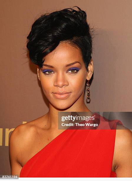 Rihanna attends the launch of the Tattoo Heart Collection to Benefit UNICEF cocktail reception at Gucci on November 19, 2008 in New York City.