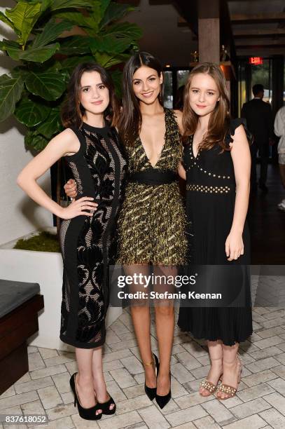 Laura Marano, Victoria Justice and Izabela Vidovic attend Nina Dobrev celebrates the harper by Harper's BAZAAR September Issue with an Event...