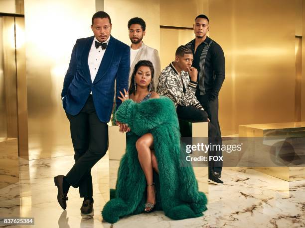 Pictured Clockwise L-R: Terrence Howard, Jussie Smollett, Bryshere Gray, Trai Byers and Taraji P. Henson on Season Four of EMPIRE premiering...