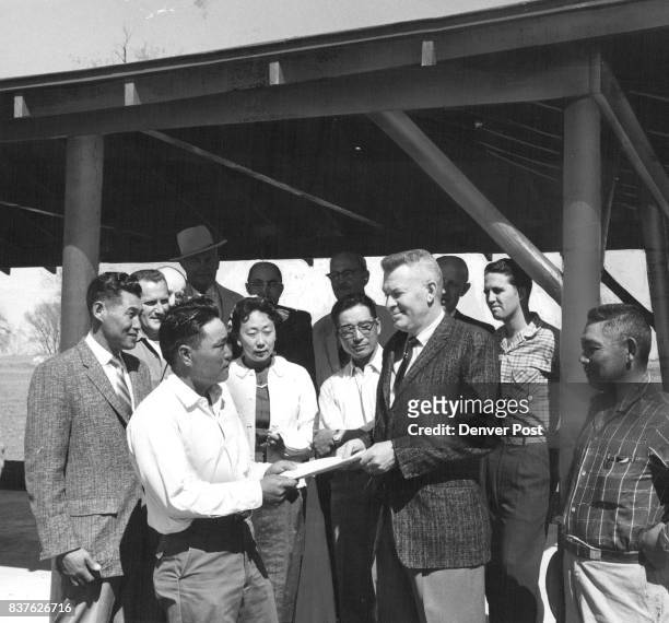 Japanese Shelter for Brighton Park Don Tanabe , chairman of the Brighton Japanese-American Assn. Shelter house committee, and Jim Tochihara, Assn....