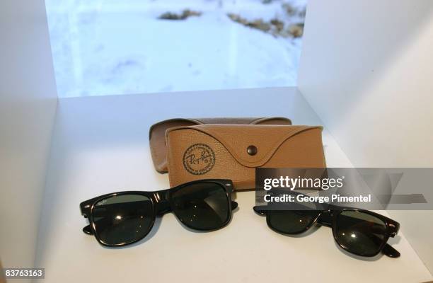 Ray Ban sunglasses on display at the Chrysler Lodge during the Chrysler Million Dollar Film Festival.